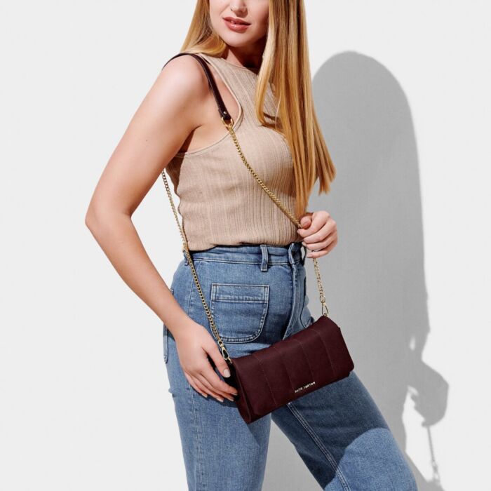 Katie Loxton Kayla Quilted Crossbody - Plum